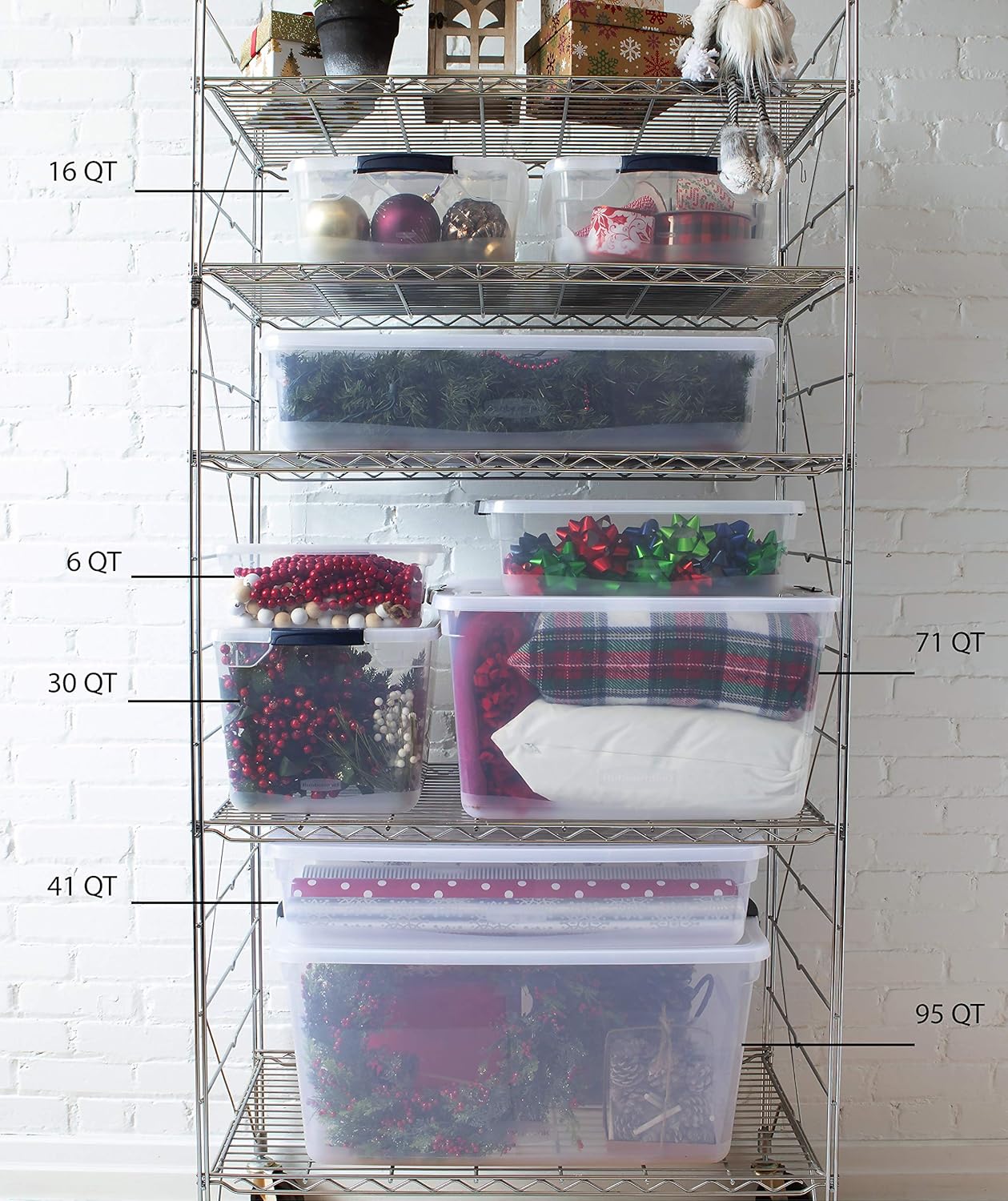95 Quart Clear Stackable Containers with Latching Lids, 4 Pack M2439