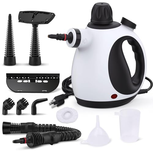 White Handheld Steam Cleaner with 10 Accessory Kit C207