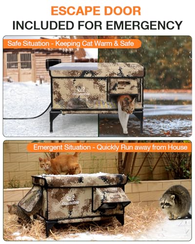 Forest Green 26"x16"x18" Insulated Outdoor Cat Shelter with Heater J2717
