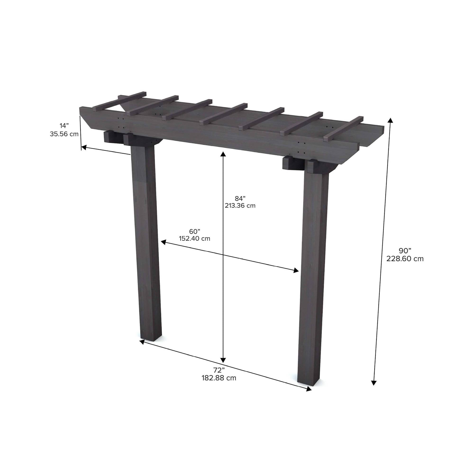 72 inch x 90 inch Charcoal Cedar Arbor O645363