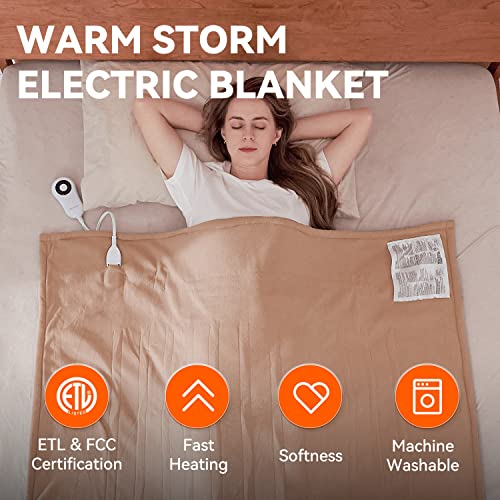 Gray 50"x 60" Electric Fleece Sherpa Heated Blanket Throw Z300