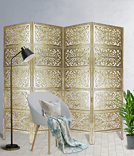 4 Panel Wooden Room Divider Screen U982033