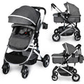 2 in 1 Convertible Baby Stroller, Dark Grey F845798
