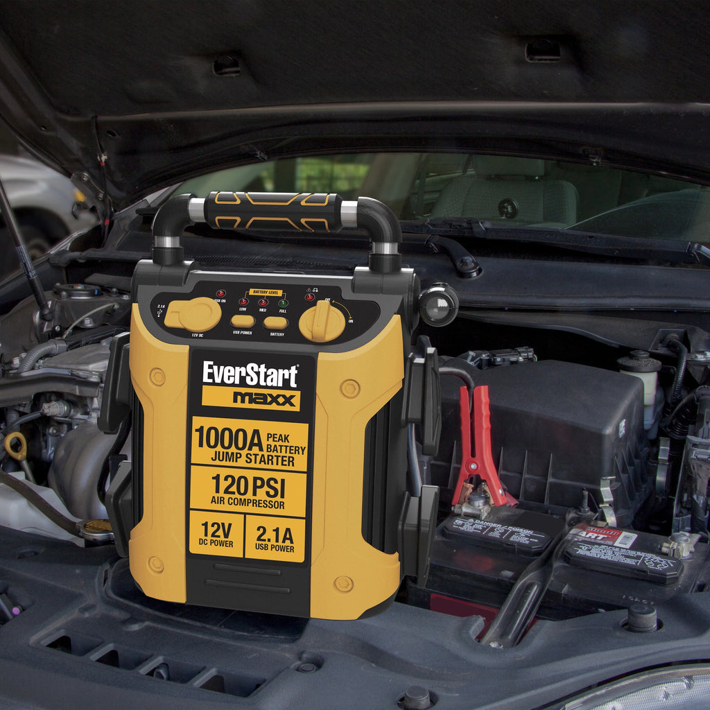 1000 Peak Amp Jump Starter with Compressor, DC and USB Power C997