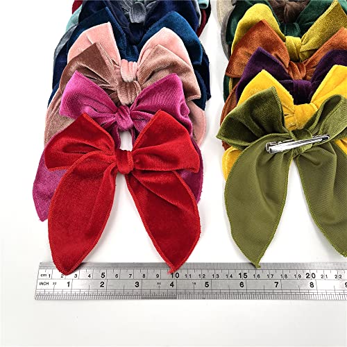 Large Velvet Hair Clips Barrettes (12 PCS) U5075