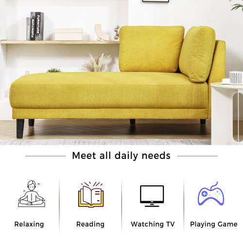 Yellow Fabric Upholstered Corner Chaise Lounge P922