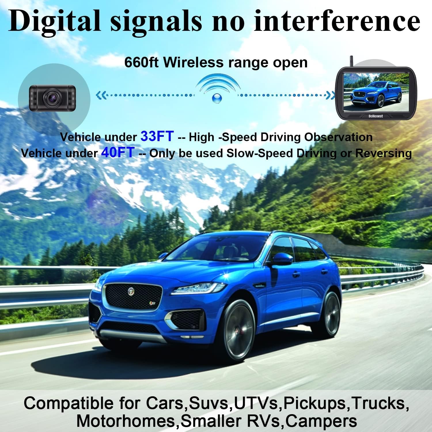 5'' Monitor HD 1080P Bluetooth Rear View Camera K3095