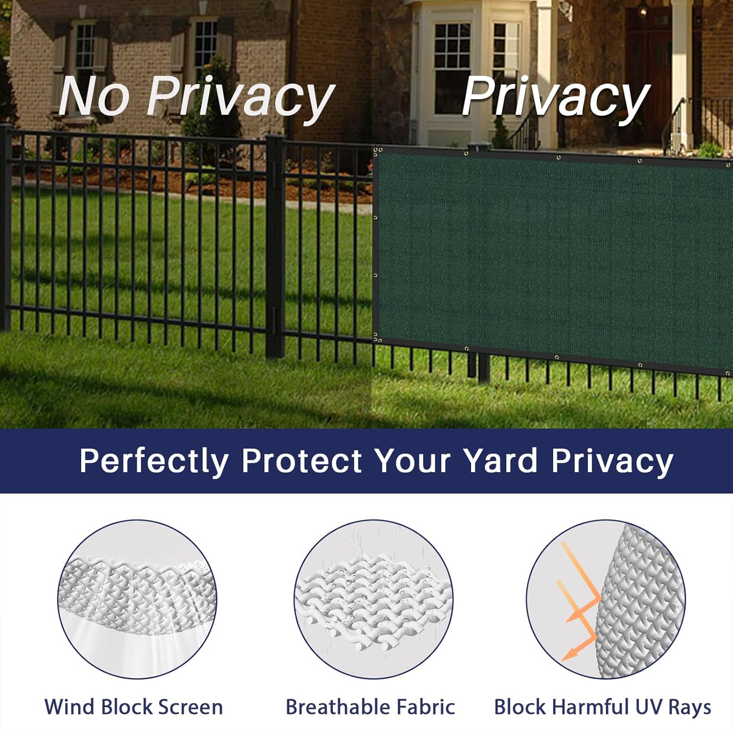 Green Heavy Duty Privacy Fence Screen 5' x 26' J885416