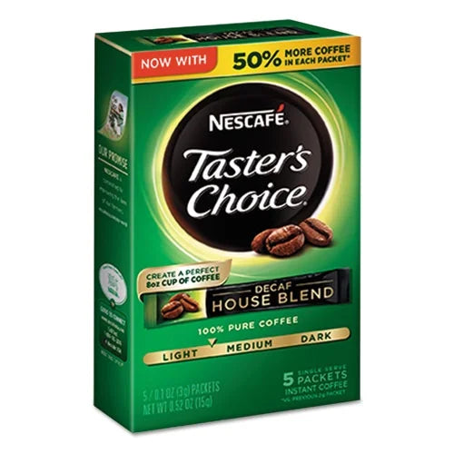 Decaf House Blend Instant Coffee, 0.1 oz Stick, 5/box, Bundle of 2 Cartons M999437
