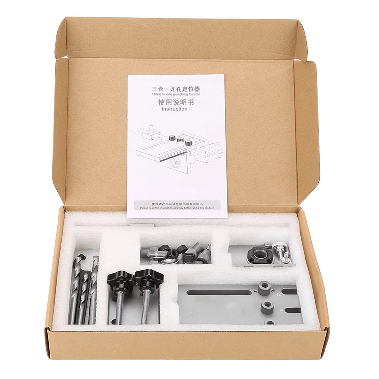 Self Centering Dowel Jig Kit, 3 in 1 6/8/10/15mm Drill Guide Locator Kit S2013