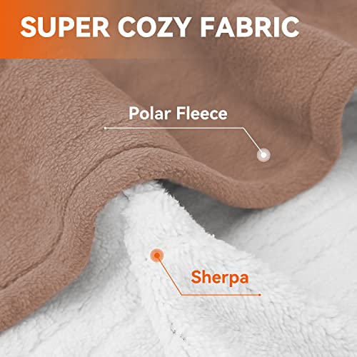 Gray 50"x 60" Electric Fleece Sherpa Heated Blanket Throw Z300