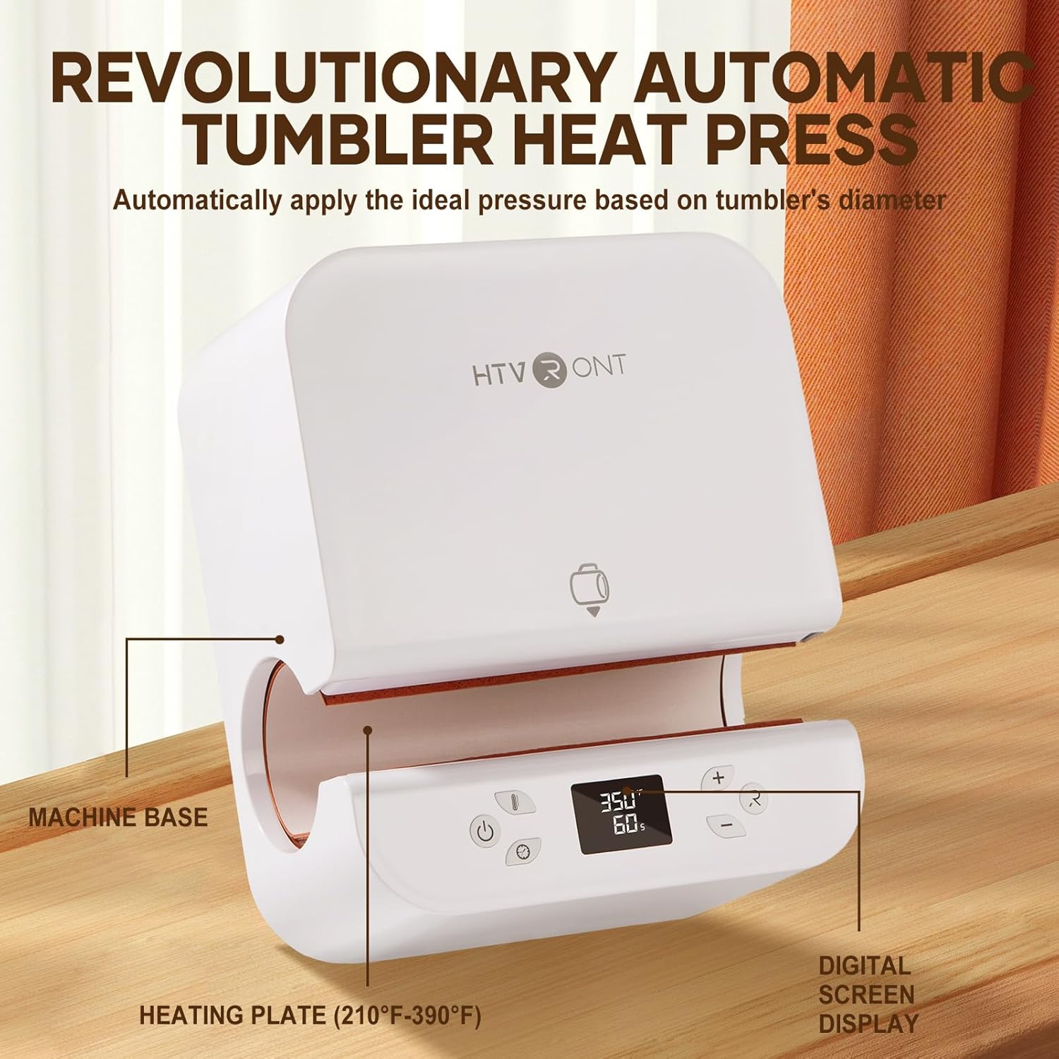 Auto Tumbler Heat Press Machine with 12pack Sublimation Mugs Blanks 11 oz T518