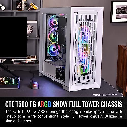 White Full Tower with Tempered Glass Front & Side Panel C1339