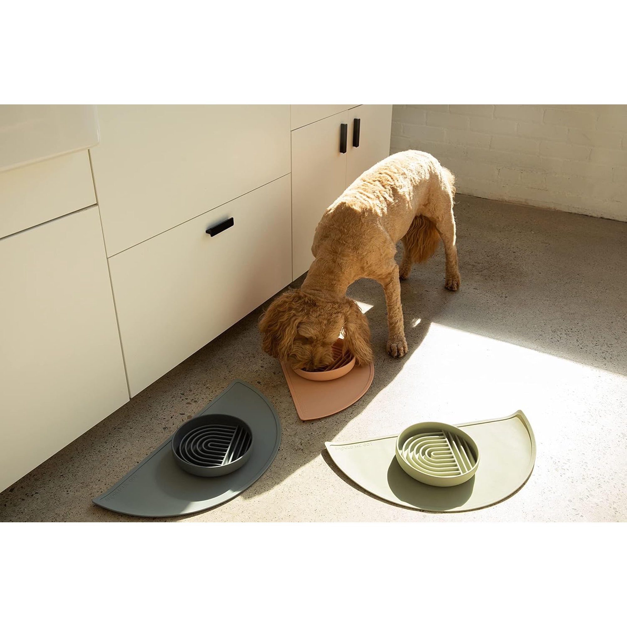 Waterproof Silicone Pet Feeding Mat, Non-Slip, 21" x 10.5", Medium-Sage Green R96098