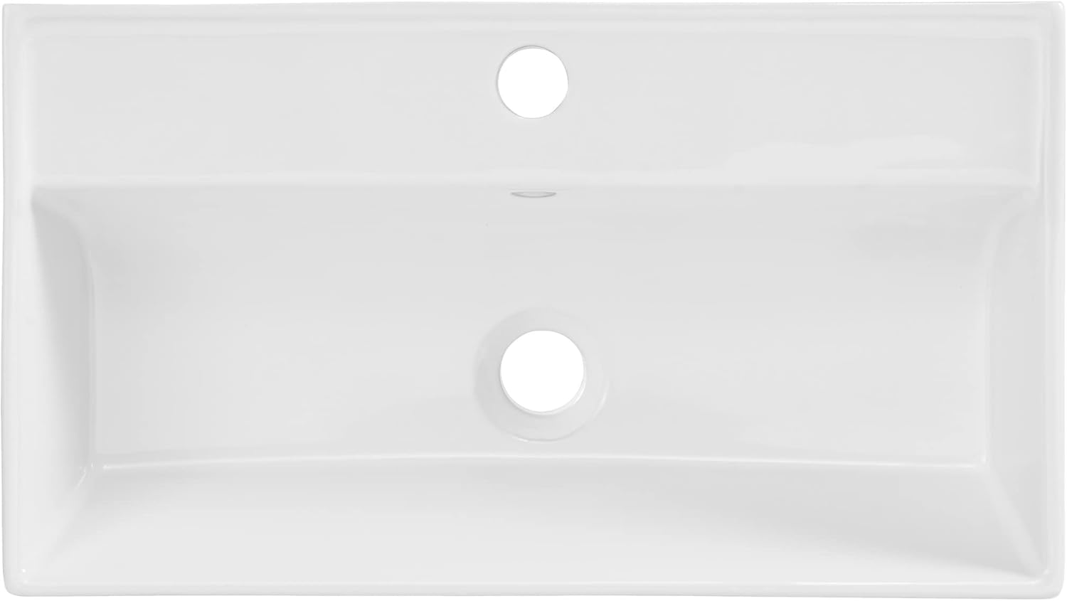 22" Wall-Mount Bathroom Sink with Brushed Gold Towel Bar Z435