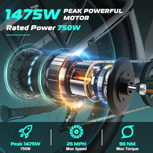 26" x 4.0 Fat Tire Electric Bike with 48V 15AH Battery G82022