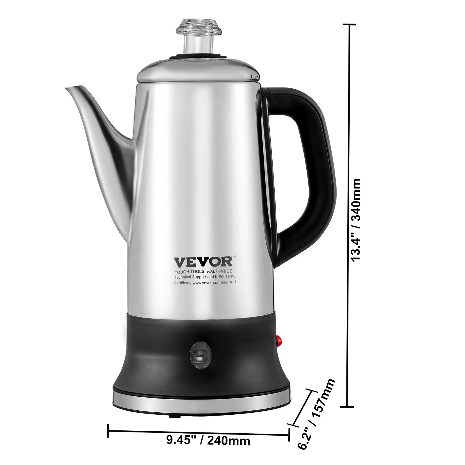 12-Cup Stainless Steel Electric Coffee Percolator F861295
