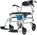 4 in 1 Portable Shower Commode Chair with Wheels S514909