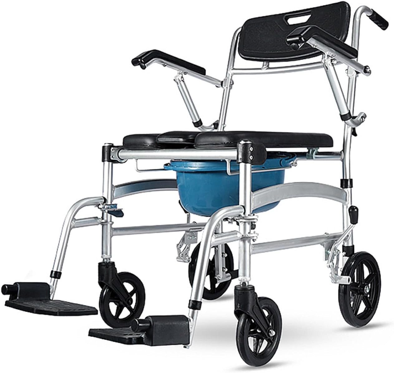 4 in 1 Portable Shower Commode Chair with Wheels S514909