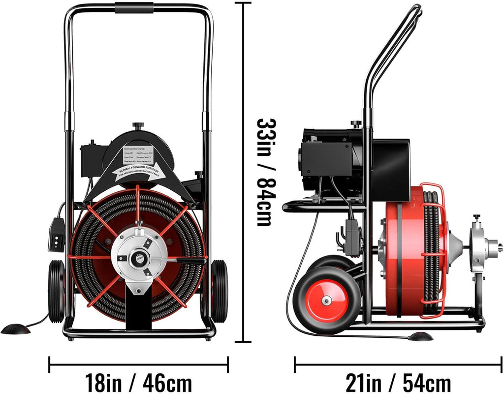50 Ft x 1/2 Inch Portable Electric Drain Auger Cleaner S903834