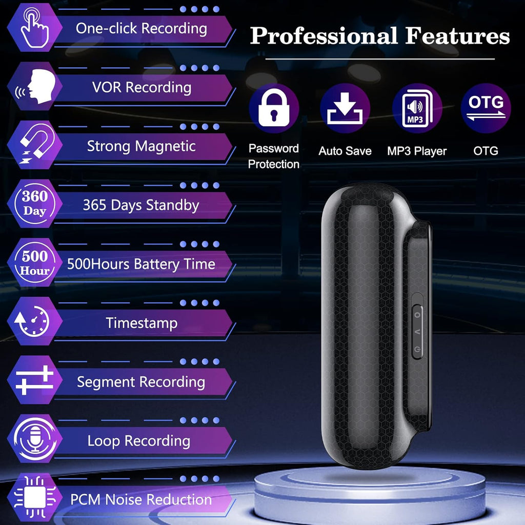 32GB Digital Voice Recorder with 400 Hour Storage, Pack of 2 D31408