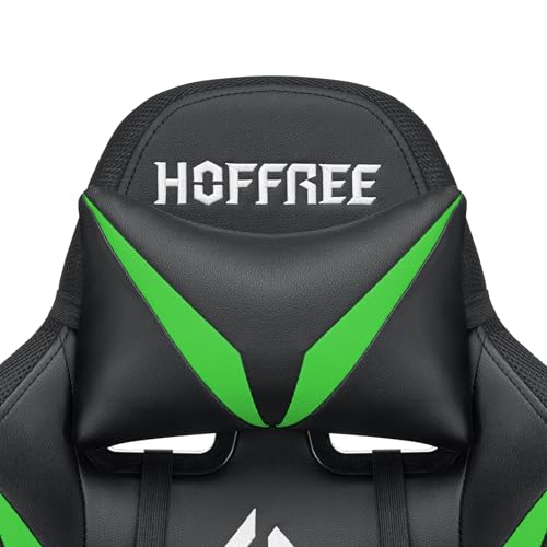White and Black Ergonomic Gaming Chair with Footrest T9884