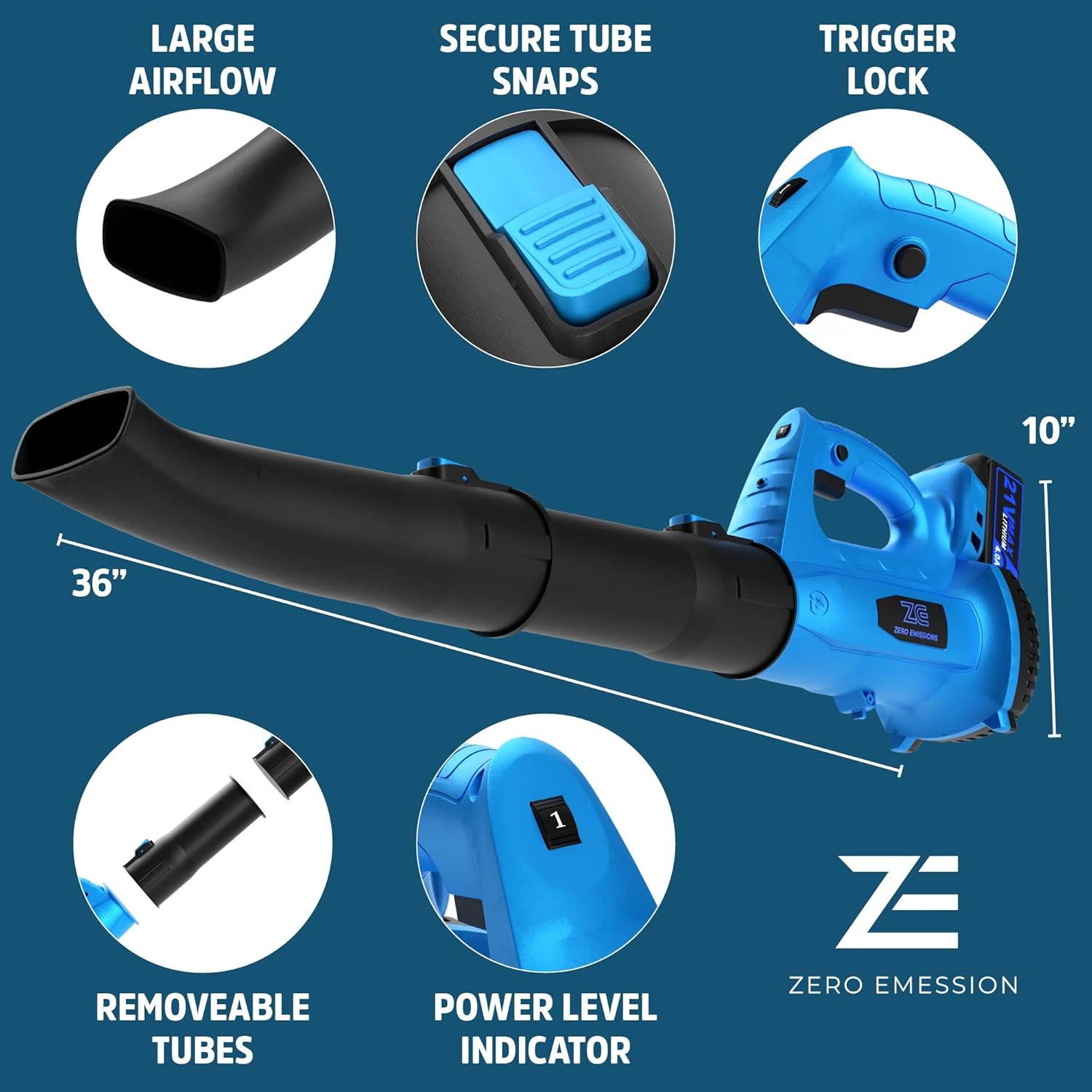 320 CFM 150 MPH Cordless Leaf Blower with 21V 4.0Ah Battery & Charger Y5360