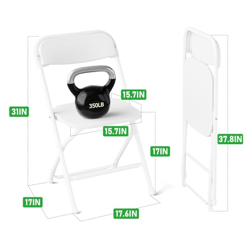 White Plastic Folding Chair with Steel Frame H11483