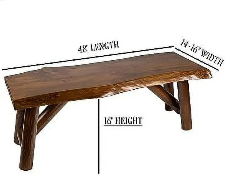 Rustic Pine & Cedar Wood Bench W9846