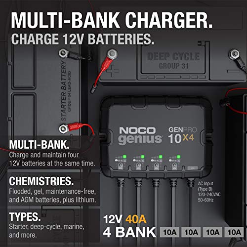 4-Bank 40A Onboard 12V Waterproof Marine Battery Charger P141