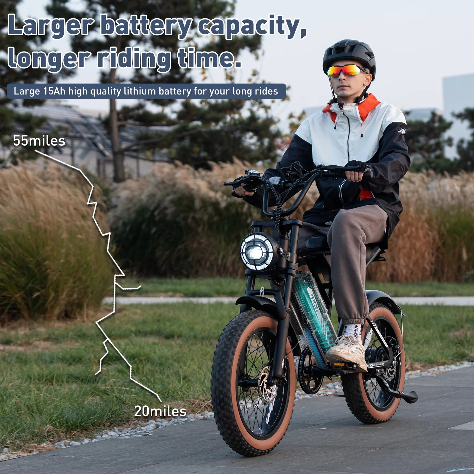 Black 20" 4.0 Fat Tire Electric Bike with 48V 15Ah Battery V56514