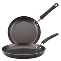 2-Piece Black Non-Stick Aluminum Frying Pan D3014
