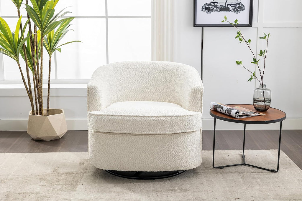 Beige Swivel Barrel Chair N22601