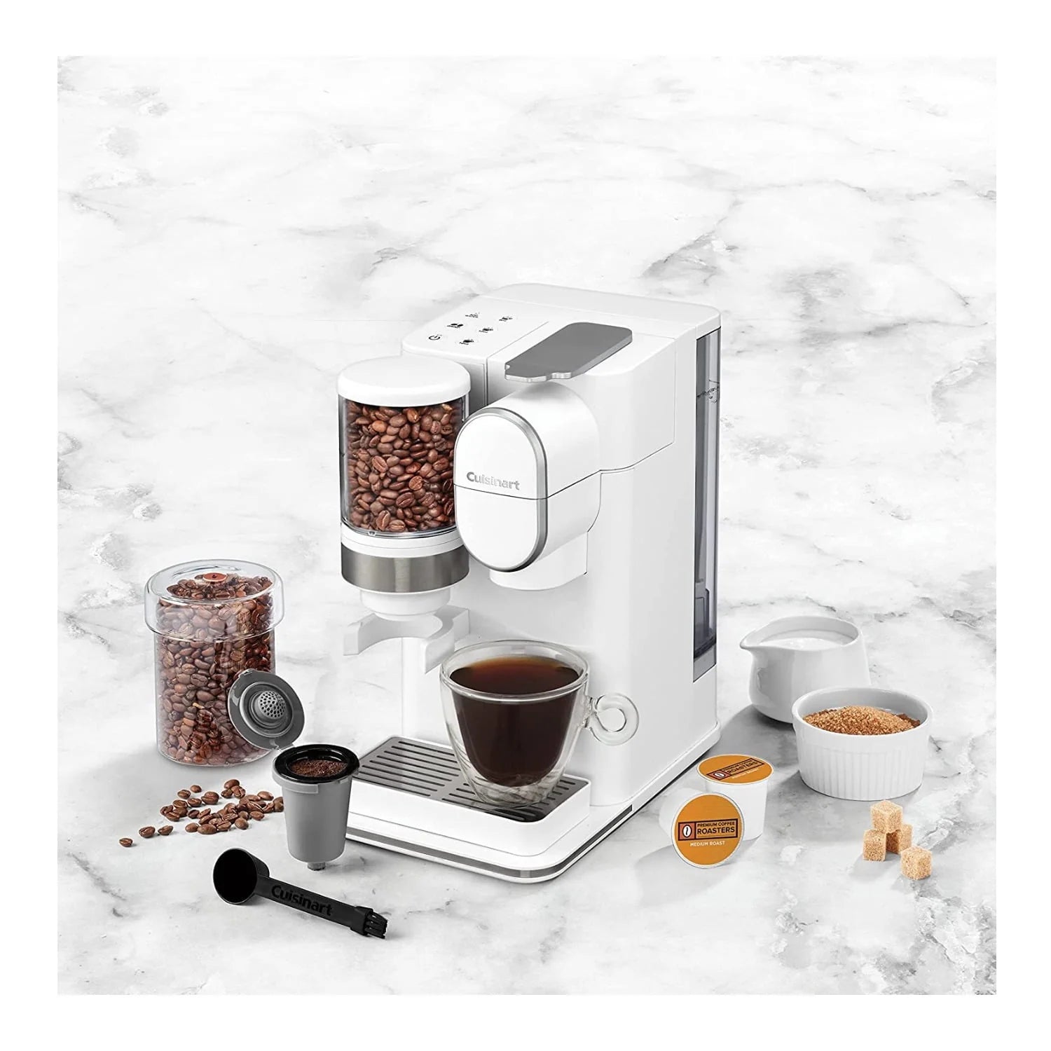 White Conical Burr Grind and Brew Single-Serve Coffeemaker K775330