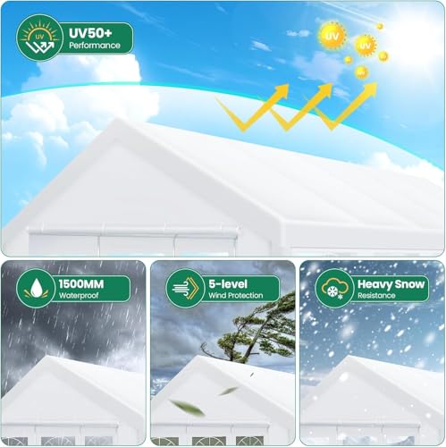 White 20x40 Heavy Duty Party Tent with Removable Sidewall S5381