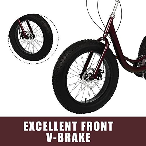 20 Inch 7 Speed Fat Tire Adult Tricycle with Shopping Basket X451