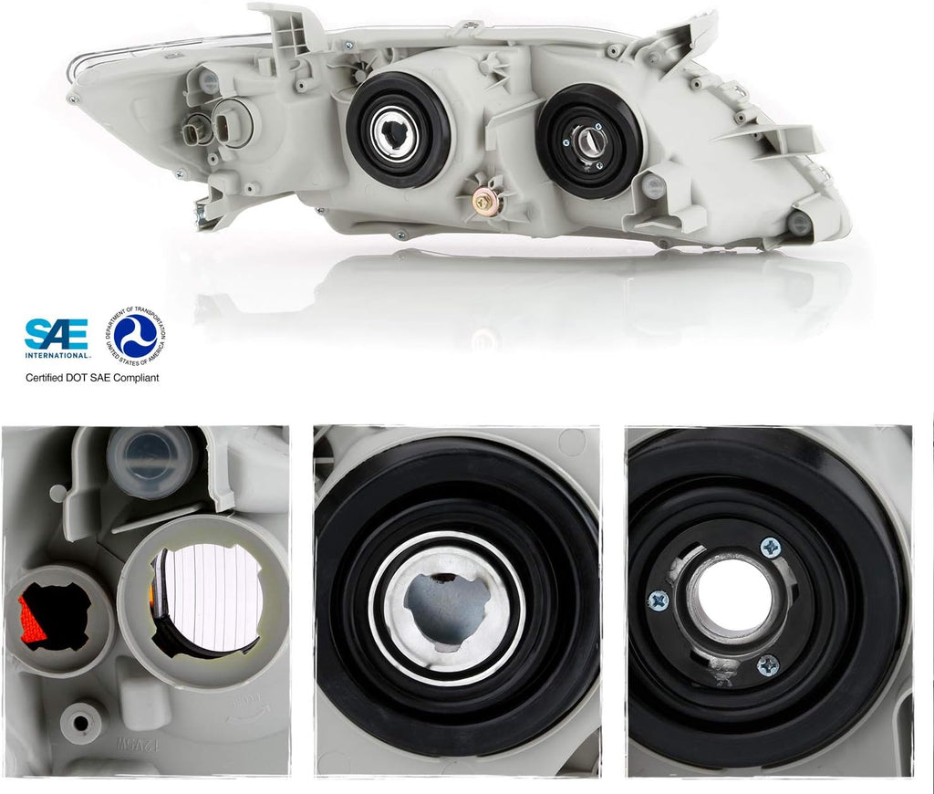 Projector Headlights Black Headlamps Pair D303501