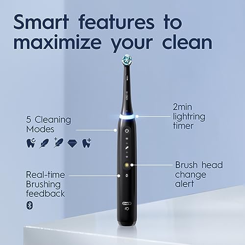 White Rechargeable Electric Toothbrush with Pressure Sensor, 5 Cleaning Settings, Travel Case C33566
