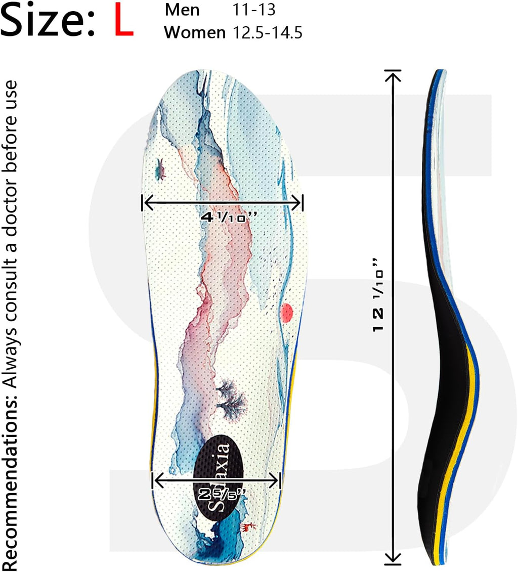 Orthotic Insole Arch Support Insert Insole Men 11-13, Women 12.5-14 E91270