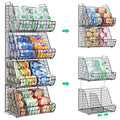 4-Tier Stackable Soda Can Organizer with 4 Adjustable Dividers O190637