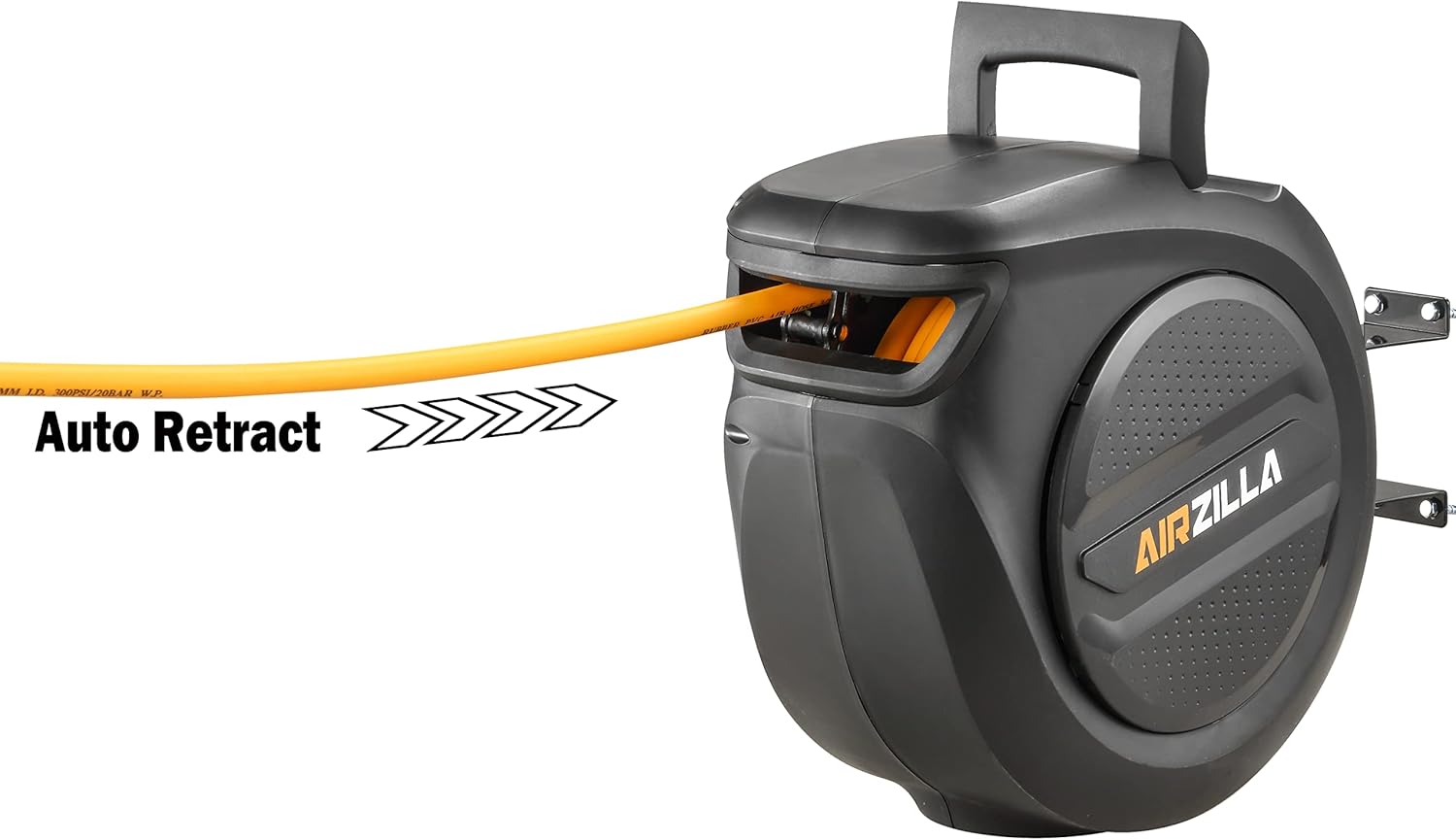 3/8" x 50 ft Flex Hybrid Air Hose Reel with 180° Swivel, 300 PSI Y96580