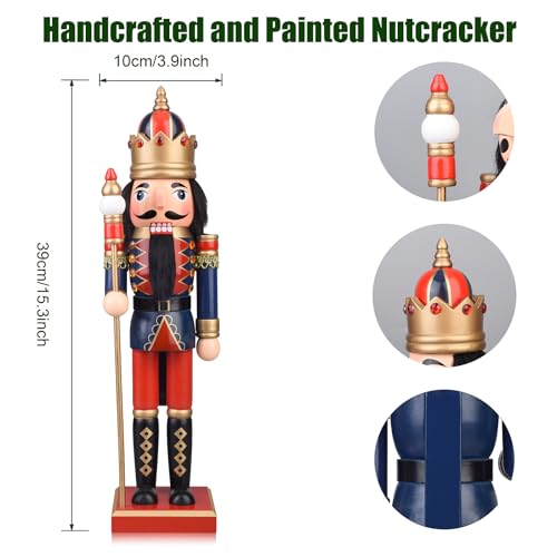 15 Inch Wooden Nutcracker King with Scepter N72699