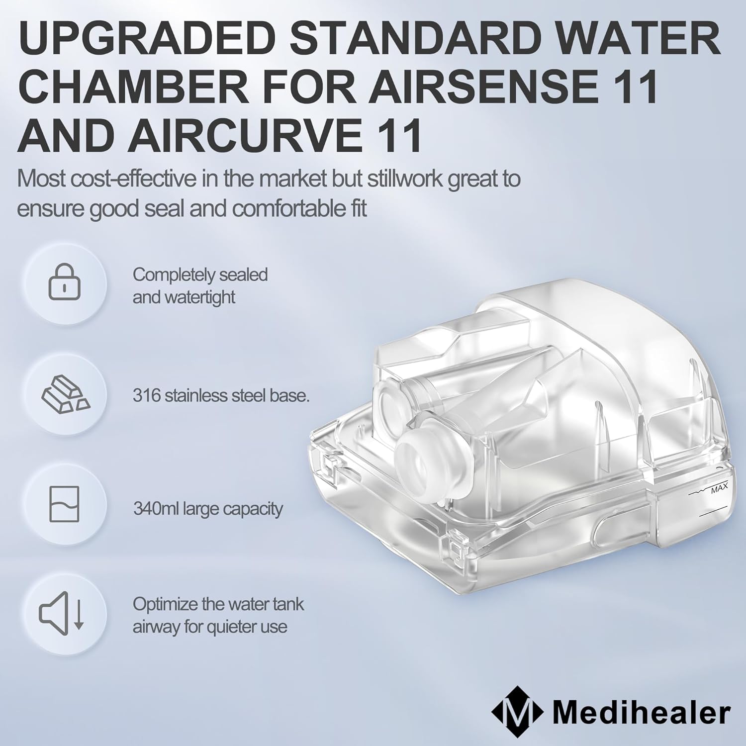 Transparent 380ml Humidifier Water Tub for Air Sense 11 F824483