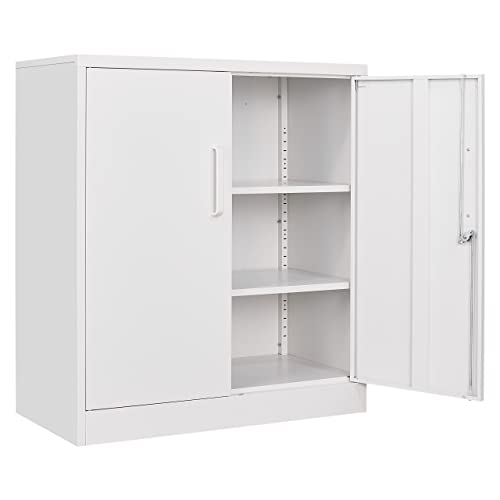 Metal Storage Cabinet with 2 Adjustable Shelves 36" H P5599