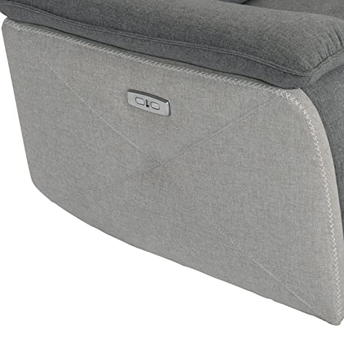 Light Gray Dark Gray Power Double Reclining Loveseat M167