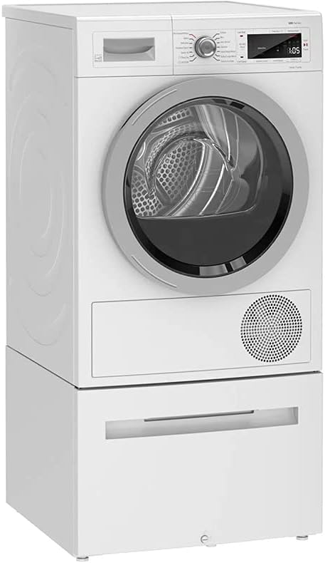 24" Smart Compact Heat Pump Dryer with 4 cu. ft. Capacity, Stainless Steel Drum, in White A6963