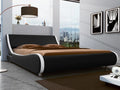 Black Queen Size Faux Leather Platform Bed Frame G51894