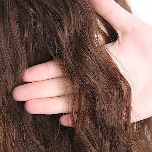 14" Dark Brown Silk Top Base Water Wave Hair Topper A304524