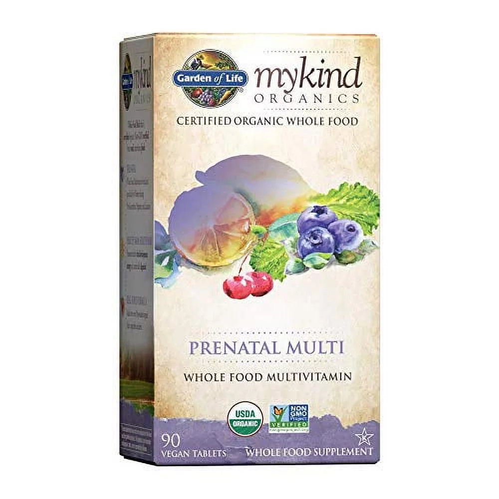 Organic Prenatal Multivitamin Supplement with Folate, Vegan, 90 Tablets I78772