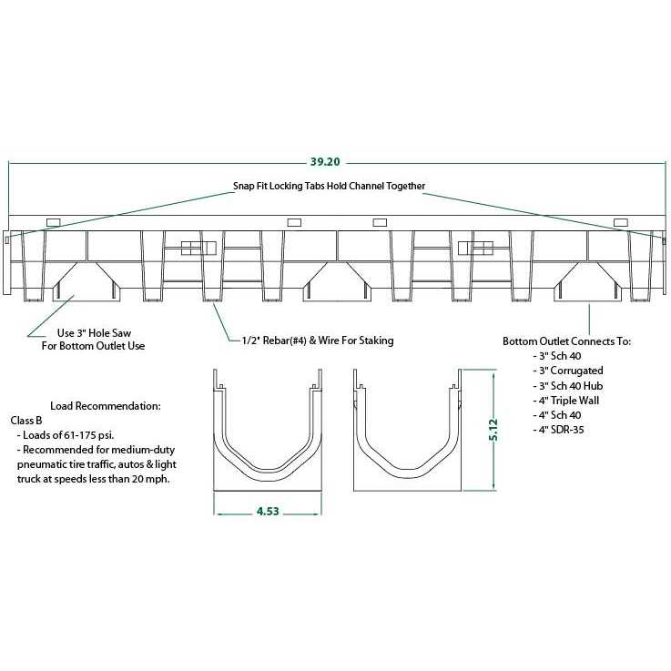 Drainage Trench with Galvanized Steel Grate S16010
